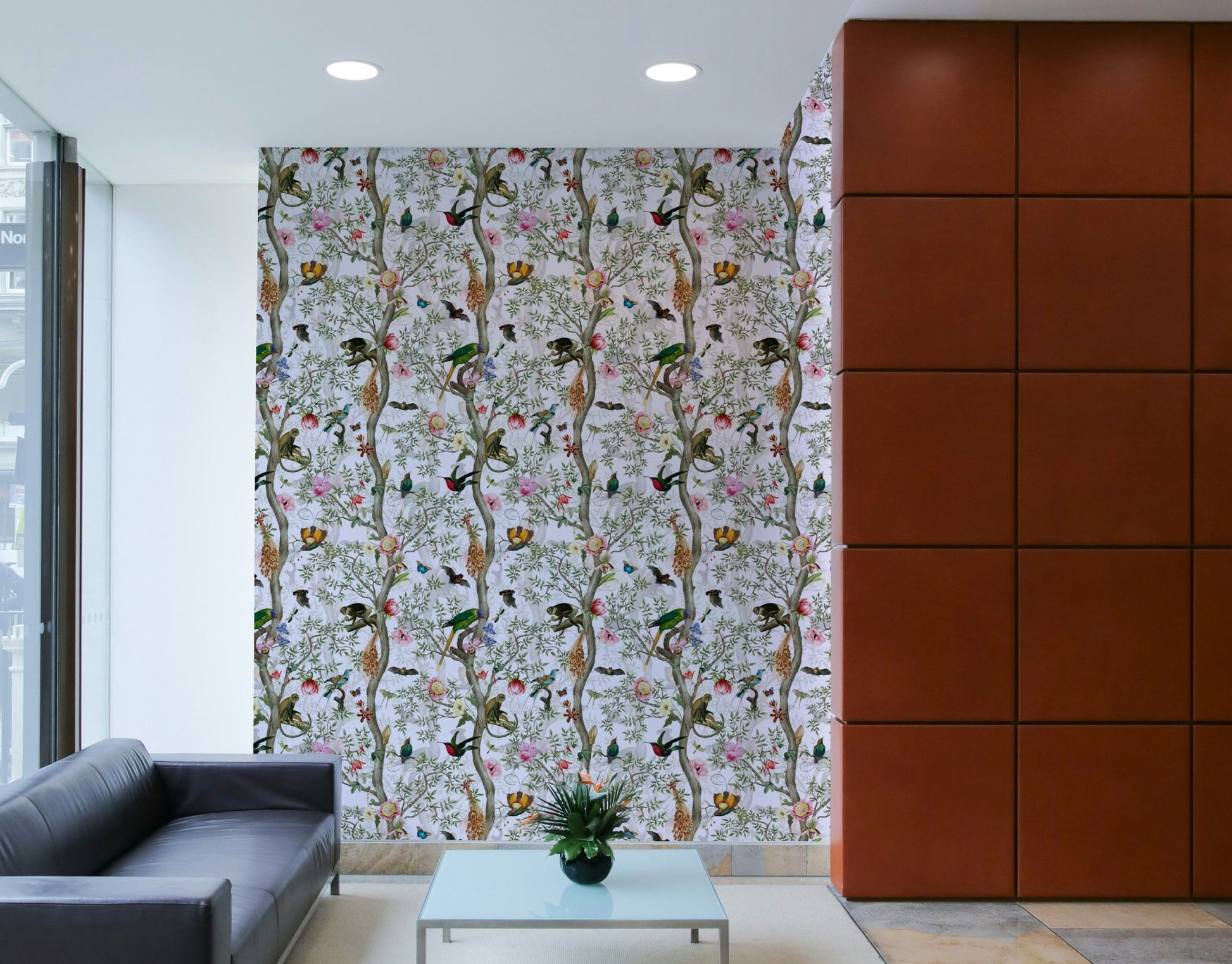 Vibrant jungle design featuring tropical leaves and plants

