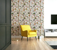 Exotic rainforest mural with jungle foliage wallpaper

