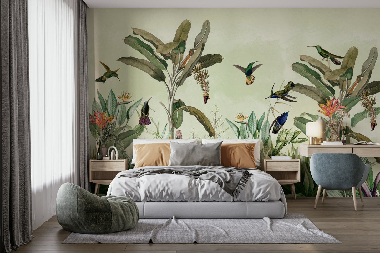 Lush and vibrant jungle mural for modern homes


