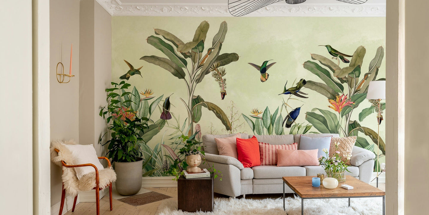 Rich jungle wall mural for a tropical home vibe

