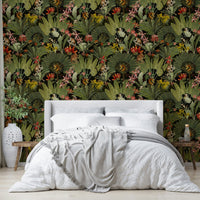 A peaceful jungle atmosphere created by wallpaper design.

