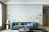 Elegant wildflower mural design for serene environments.

