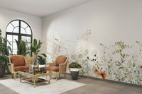 Floral meadow mural featuring vibrant wildflowers.

