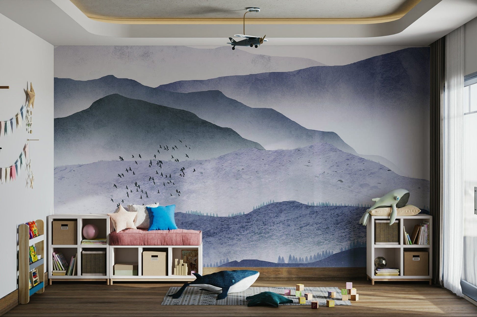 Cool-toned mountain wallpaper

