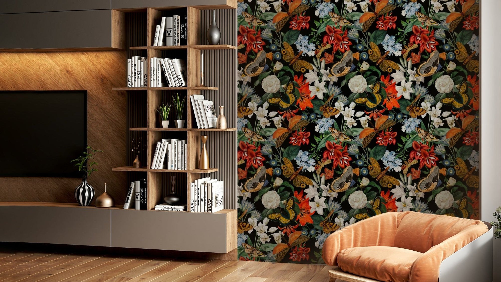 Whispers of the Night Wallpaper with soft dark hues., GD1380