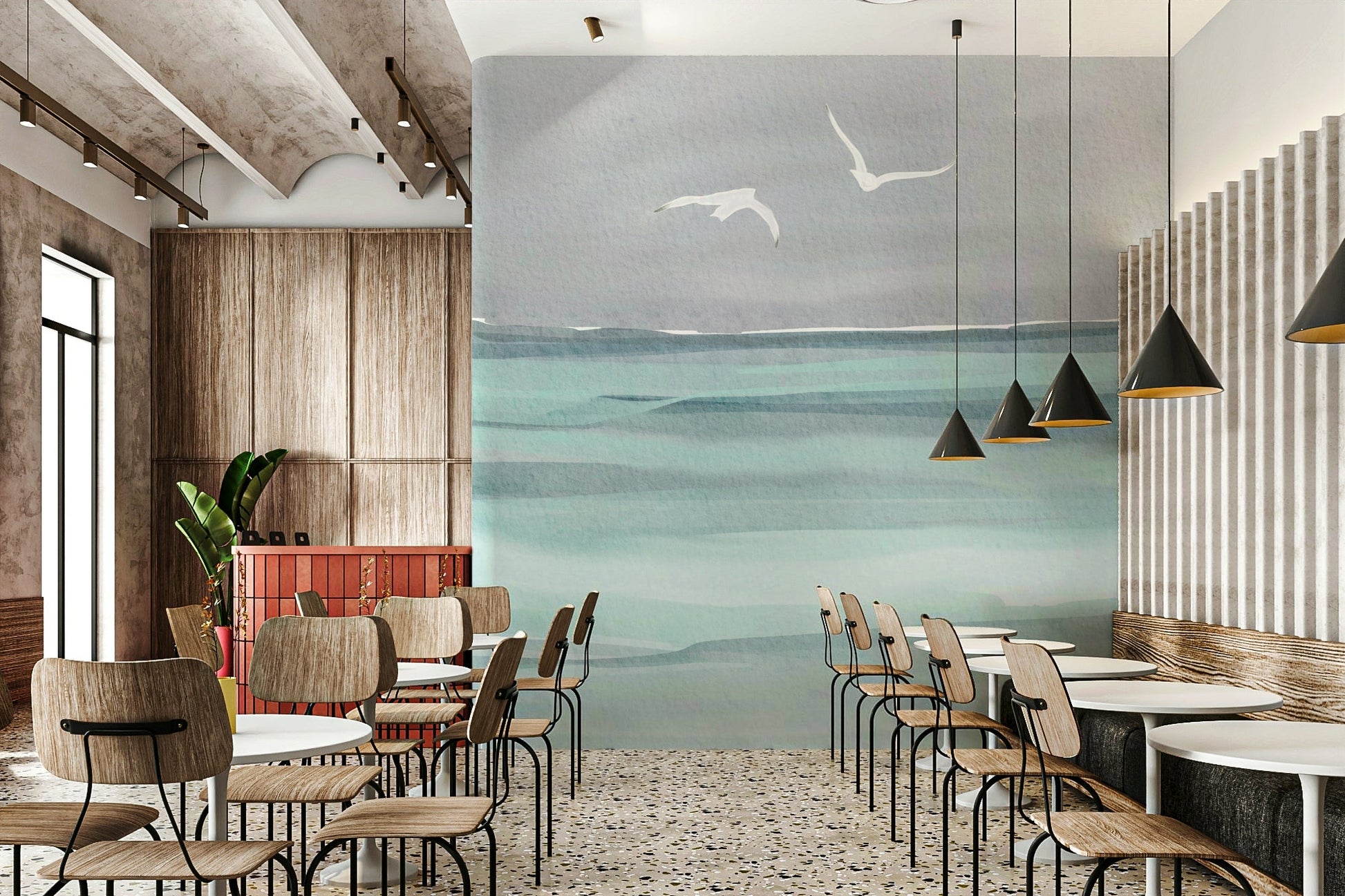 Bathroom with Whispers of the Sea wallpaper

