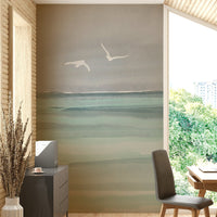 Durable wallpaper for walls with marine design

