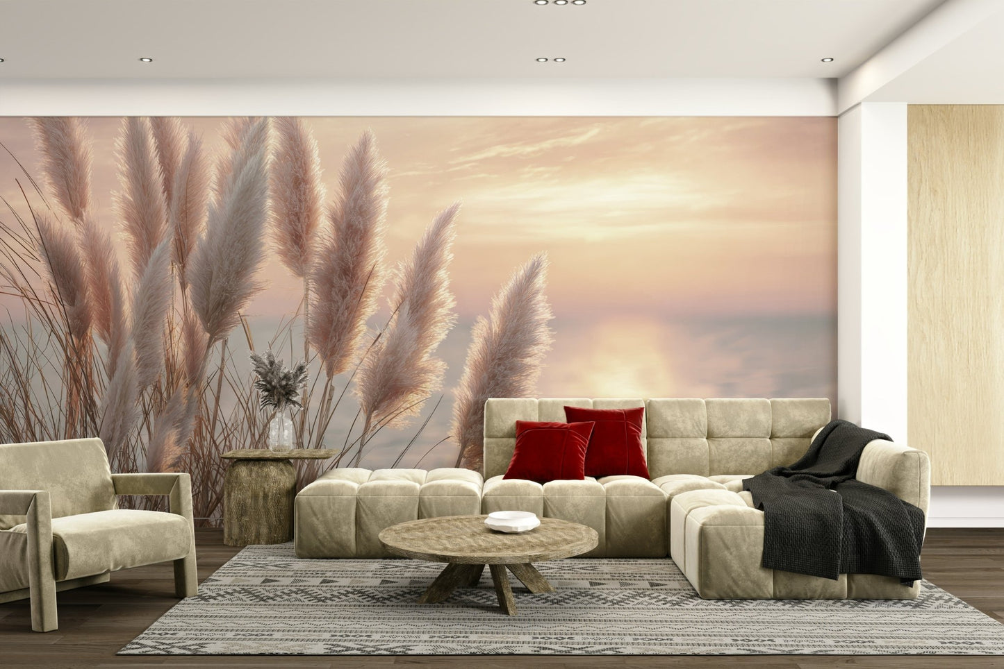 Ocean and horizon design on soothing wall mural

