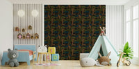 A dramatic jungle landscape wallpaper mural that defines a space.

