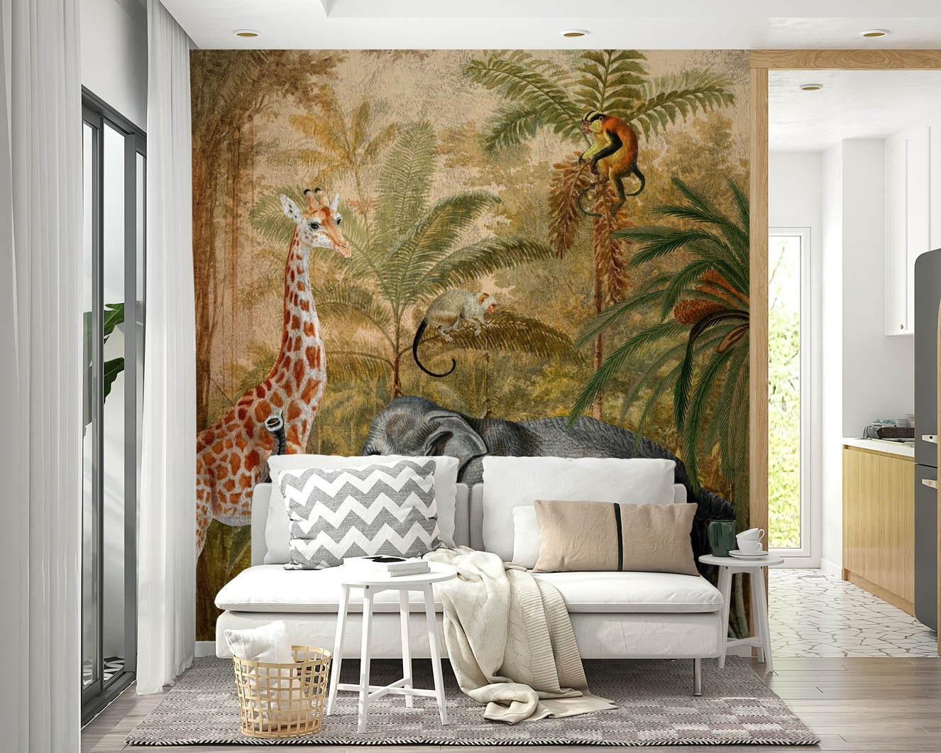Whispers of the Wild 2 wall mural with forest scenery


