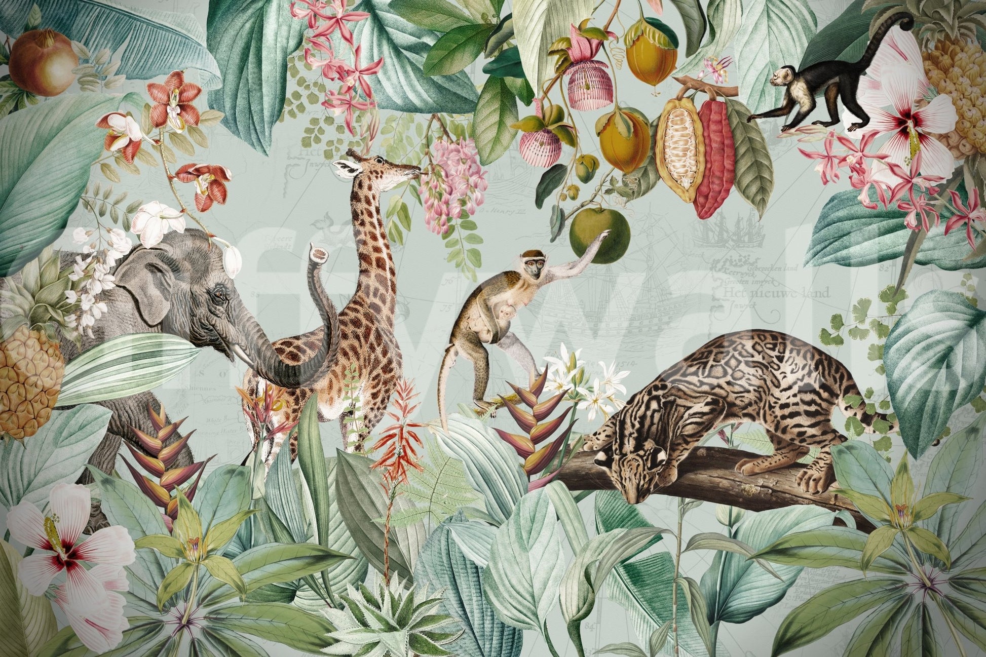 Wild nature vintage wall design

