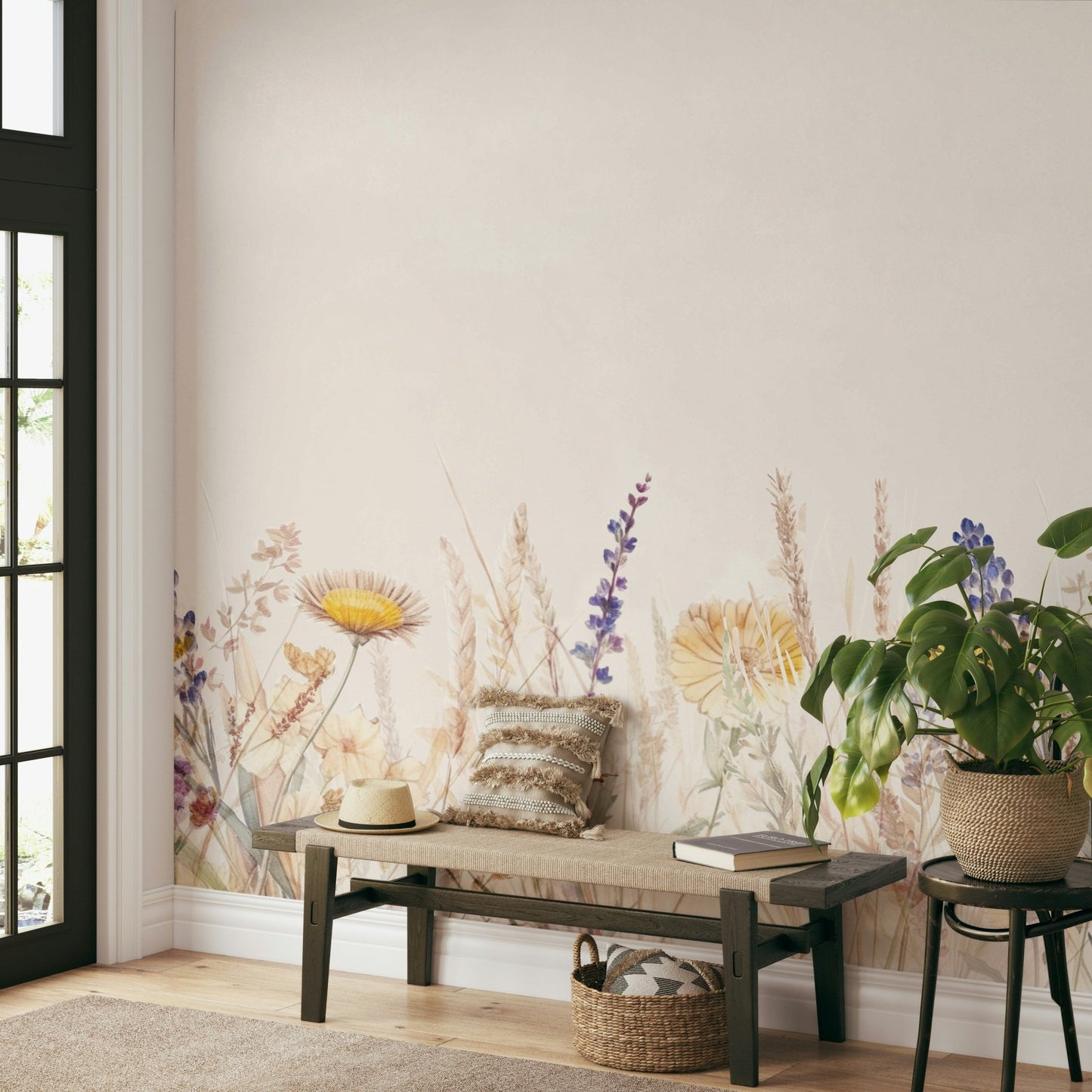 Wildflower meadow design for peaceful home interiors.

