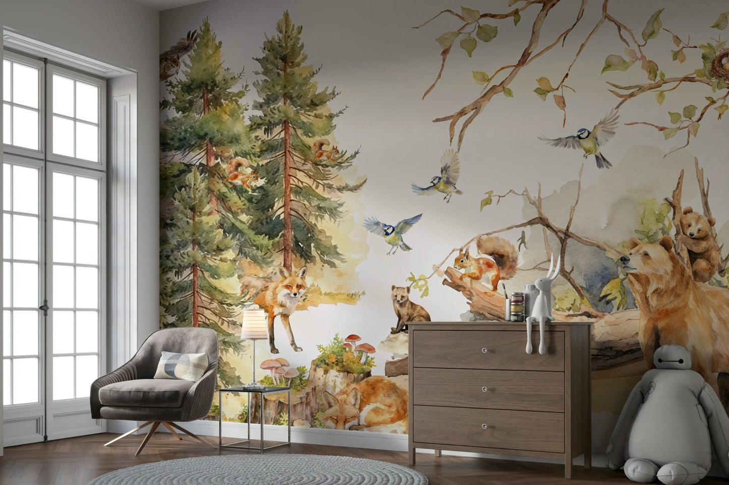 Whispers of the Wildwood wall mural with lush greenery, GD1243