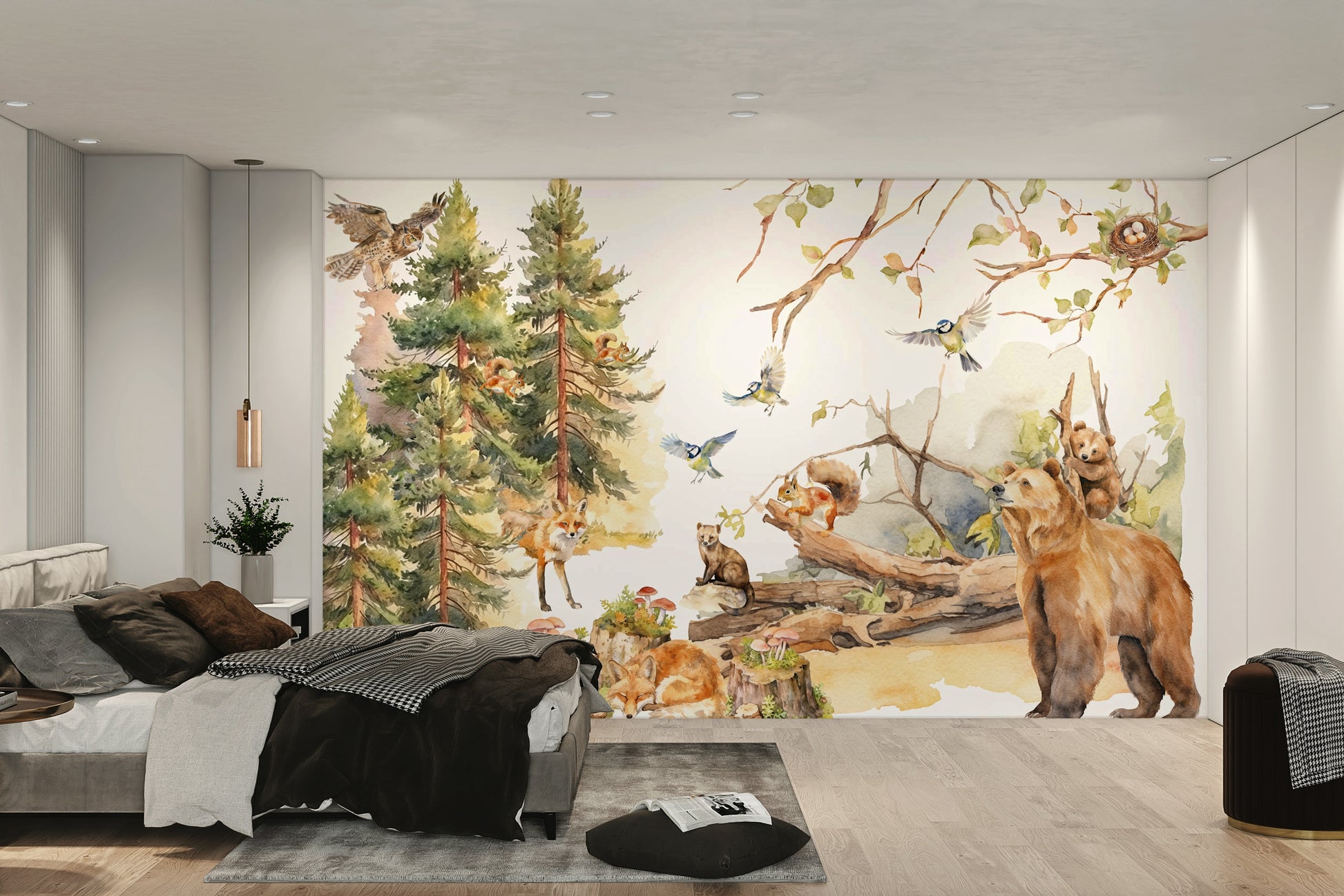 Whispers of the Wildwood mural for peaceful home decor

