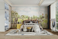 Mural of a peaceful woodland landscape on walls, GD1245