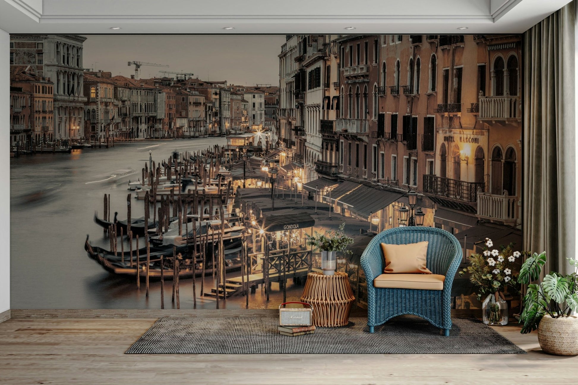 Elegant gondolas and reflections in Venice's tranquil canals


