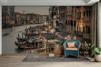 Elegant gondolas and reflections in Venice's tranquil canals

