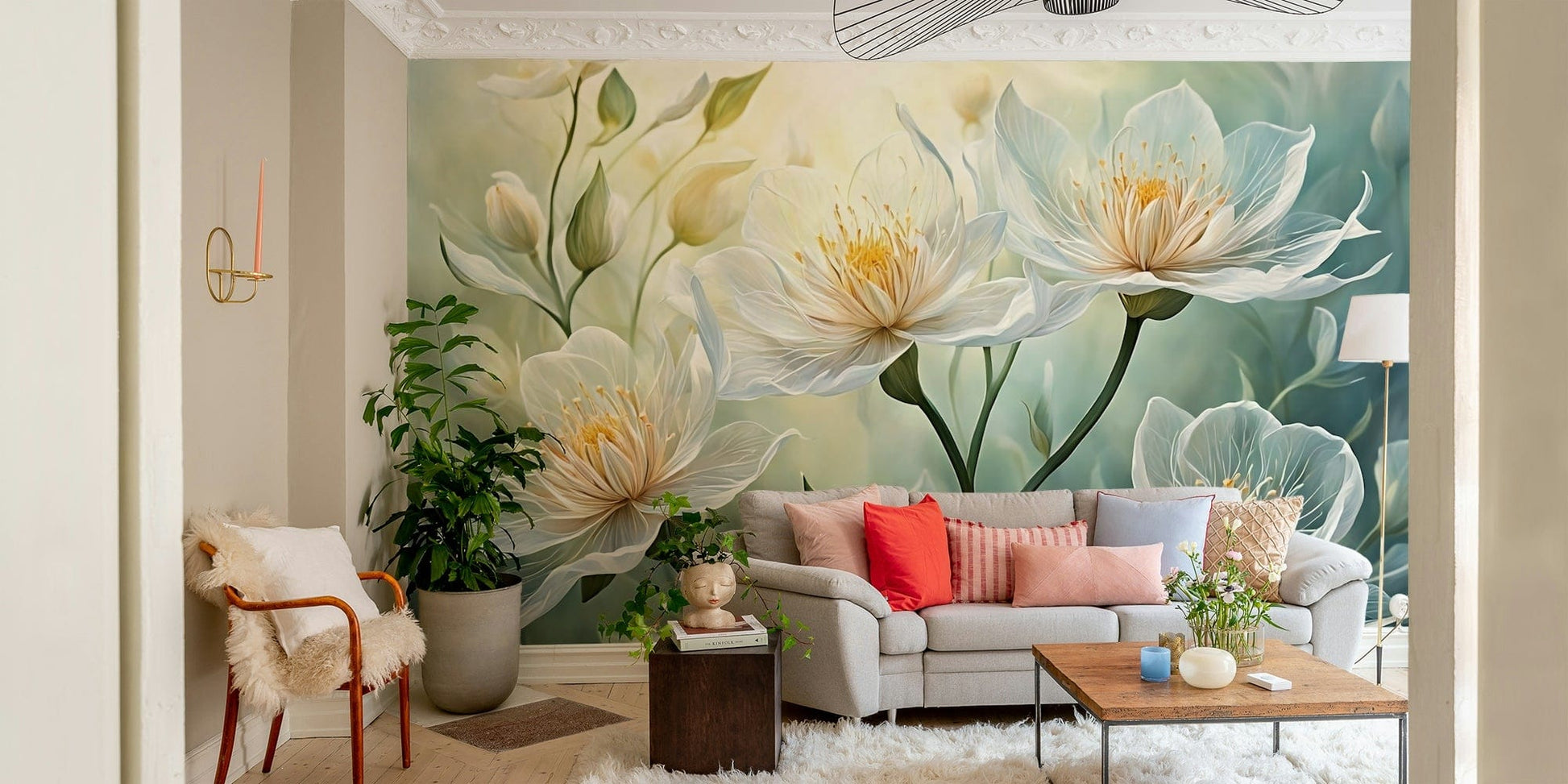 Minimalist white wallpaper design for modern walls

