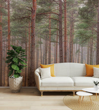 The mural gives a sense of depth and perspective.

