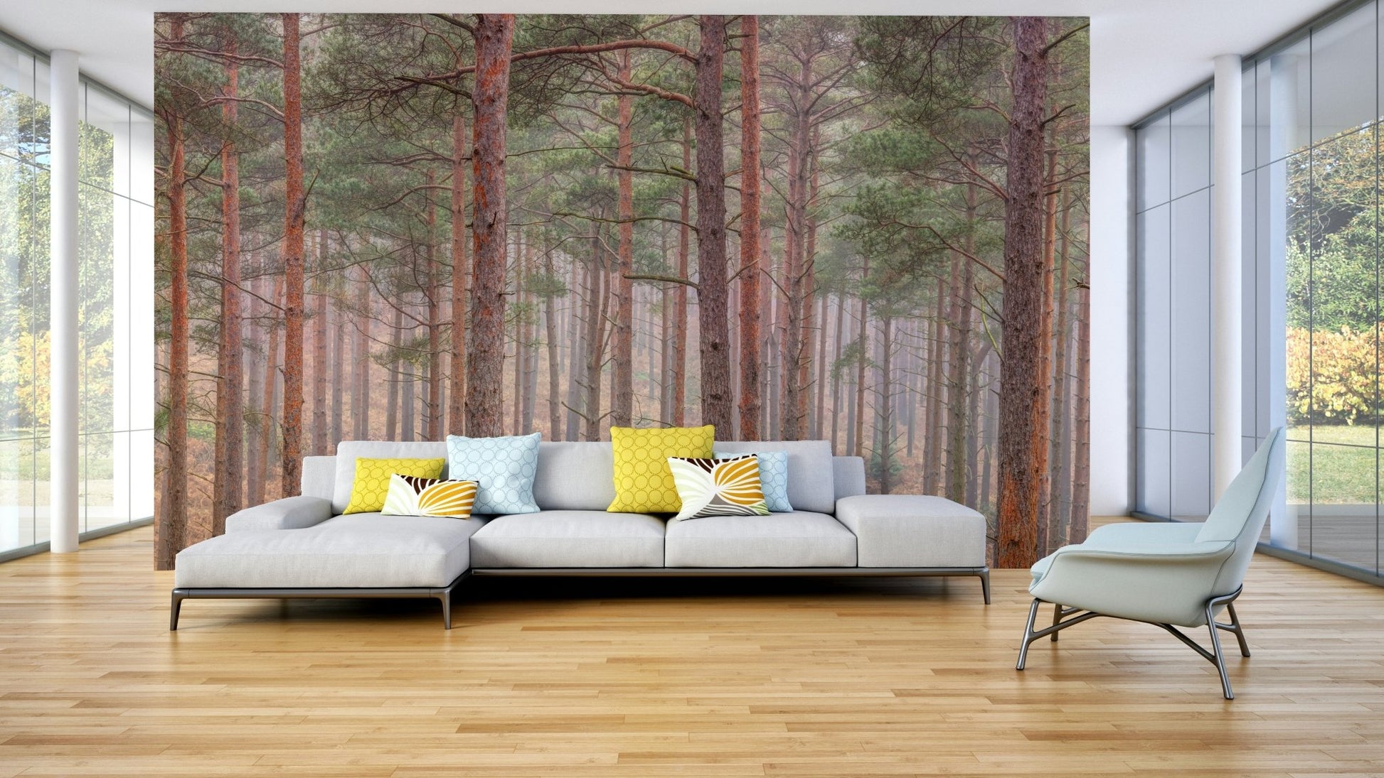 The colors are muted greens, grays, and browns.

