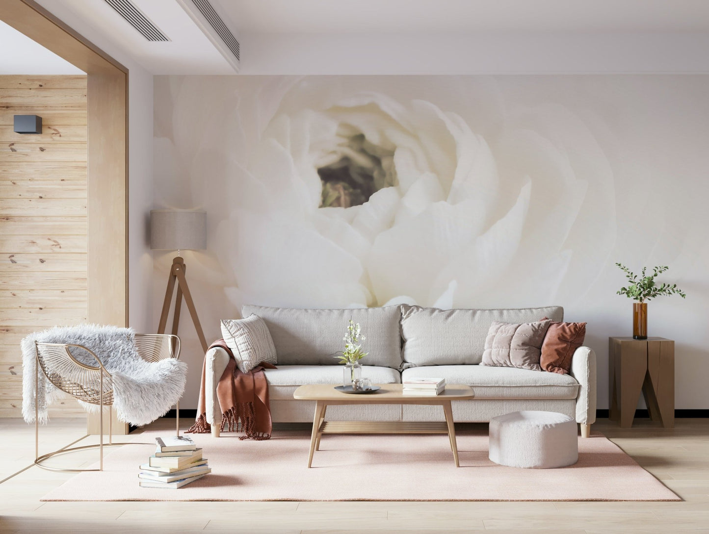 A serene subtle flower wall mural for your decor.