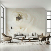 A contemplative floral pattern wallpaper mural for a feature wall.