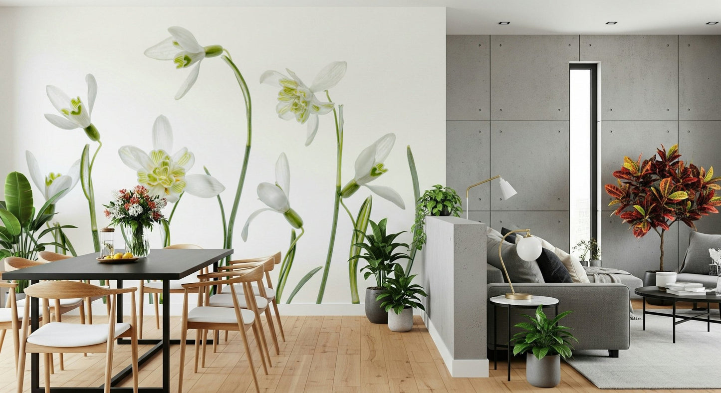 A classic soft floral wallpaper for walls.

