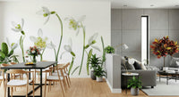 A classic soft floral wallpaper for walls.

