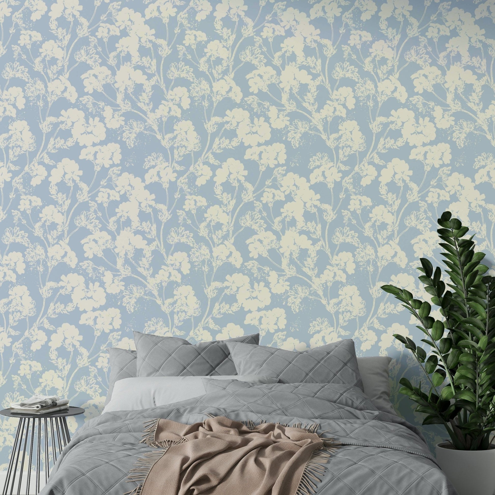 The scale of the flowers is large, making a bold statement.
