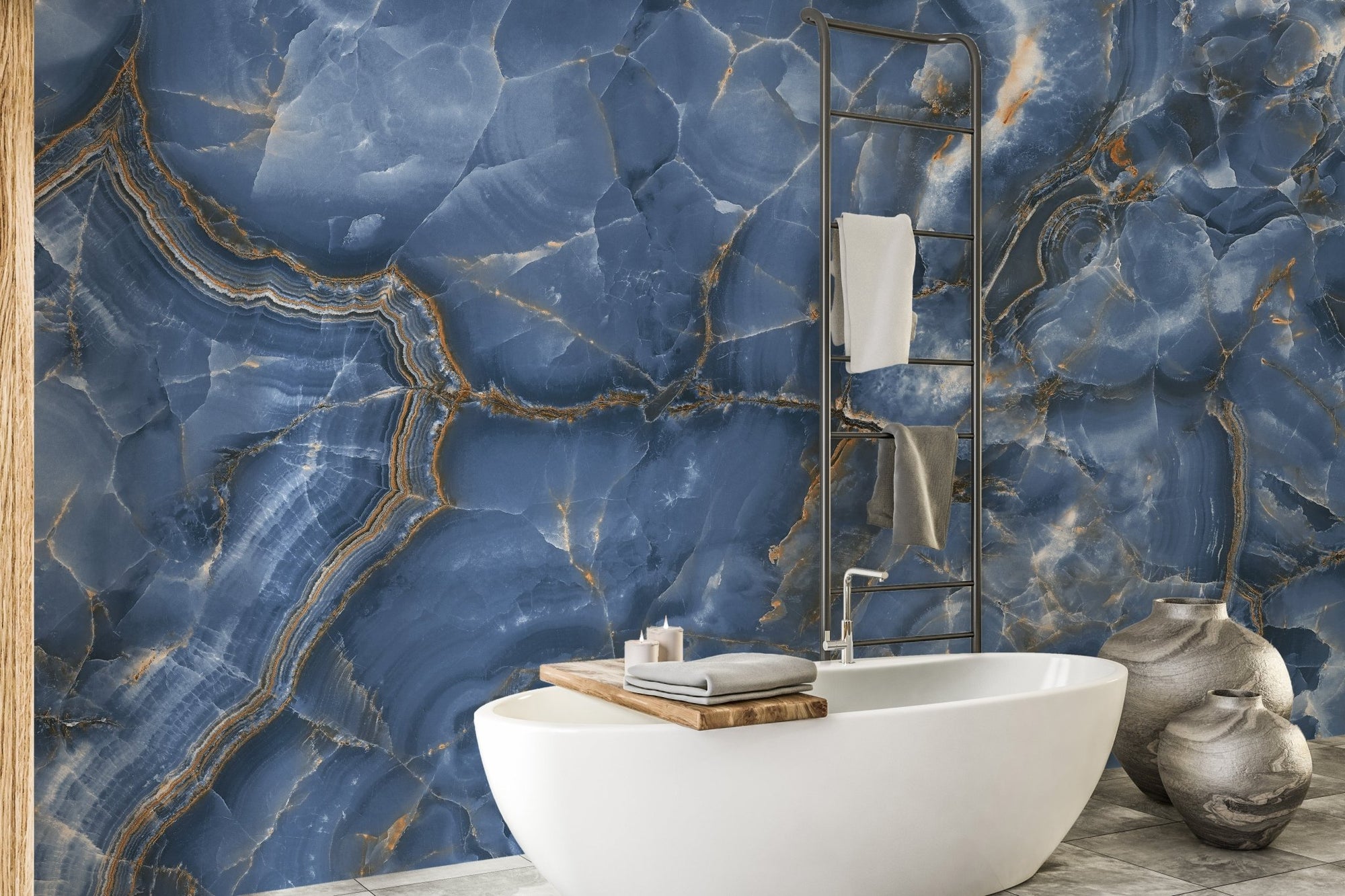 Elegant blue and white onyx marble wallpaper A239
