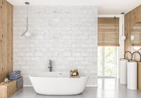 Textured white brick wallpaper for contemporary spaces
