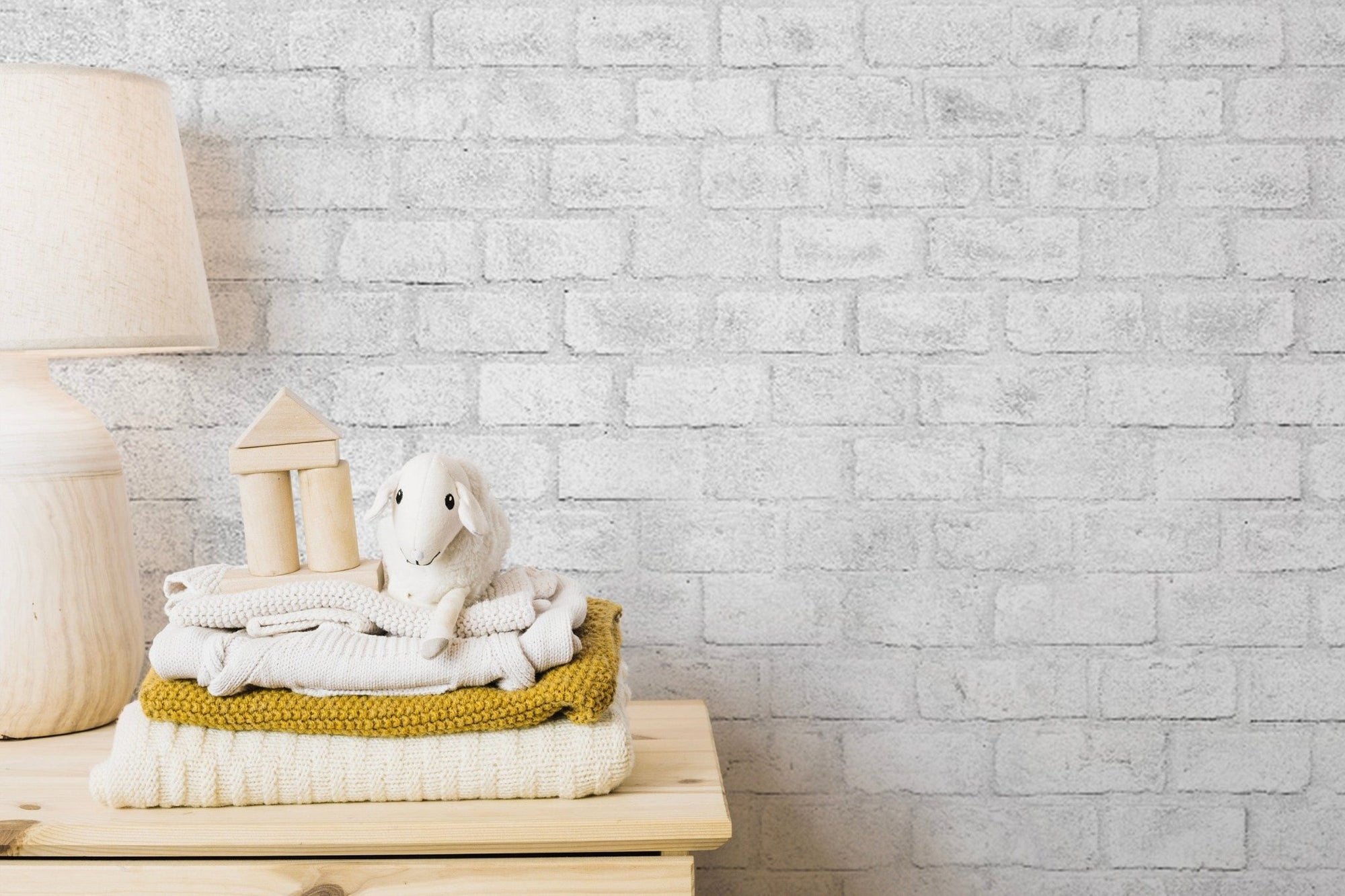 White brick wall texture wallpaper for modern interiors brick-02
