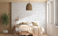White brick texture wallpaper for cozy living spaces
