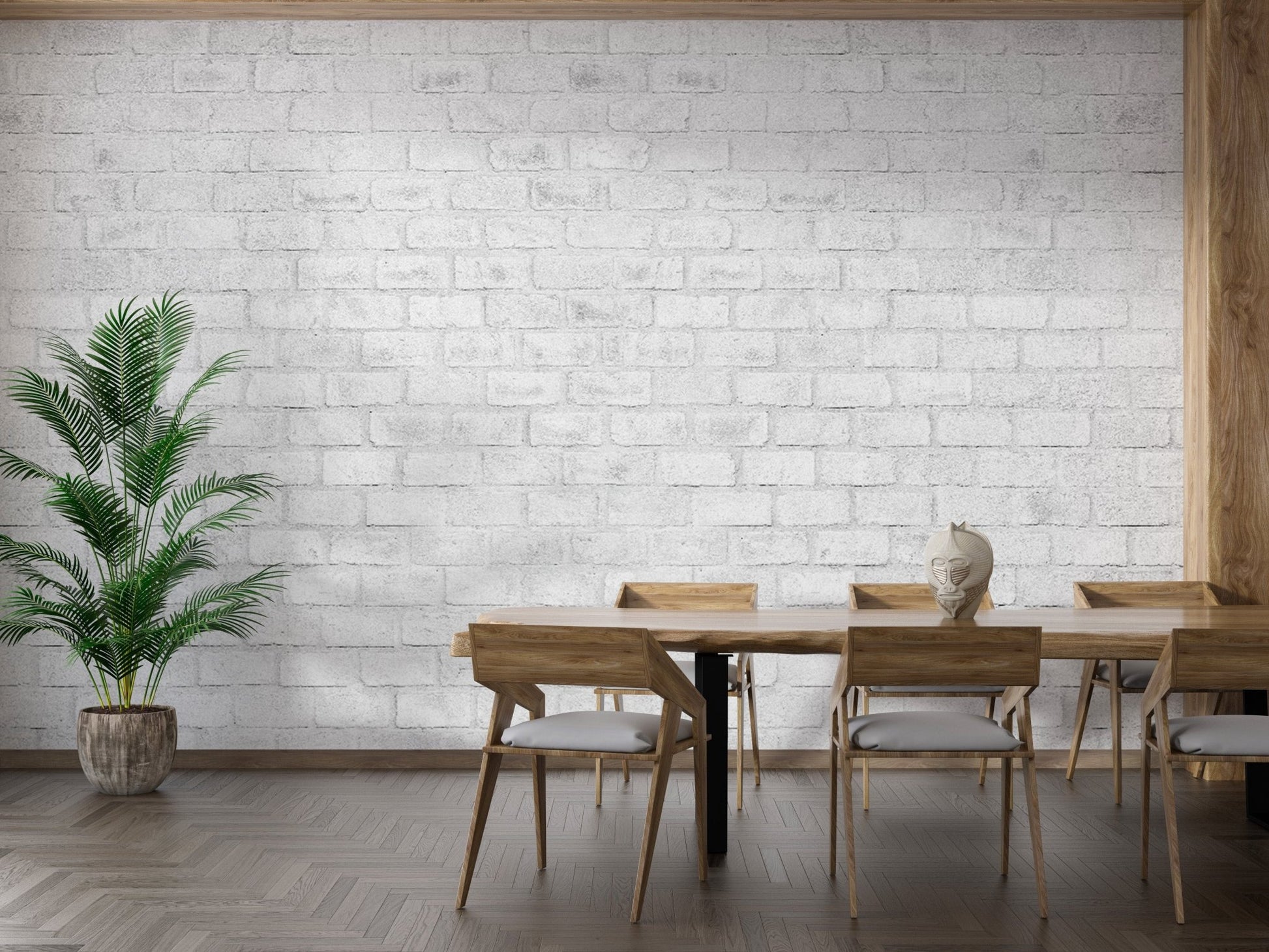 Subtle white brick texture wallpaper for homes
