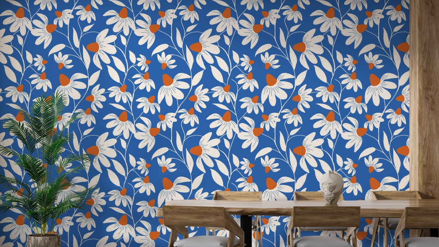 Bright Coneflower Wallpaper for Modern Spaces
