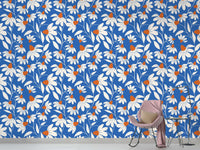 Minimalist Coneflower Wallpaper with Florals
