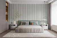 Textured white corrugated metal wall design wallpaper
