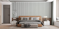 Contemporary corrugated metal sheet wallpaper in white
