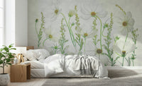 A serene subtle flower wall mural for your decor.