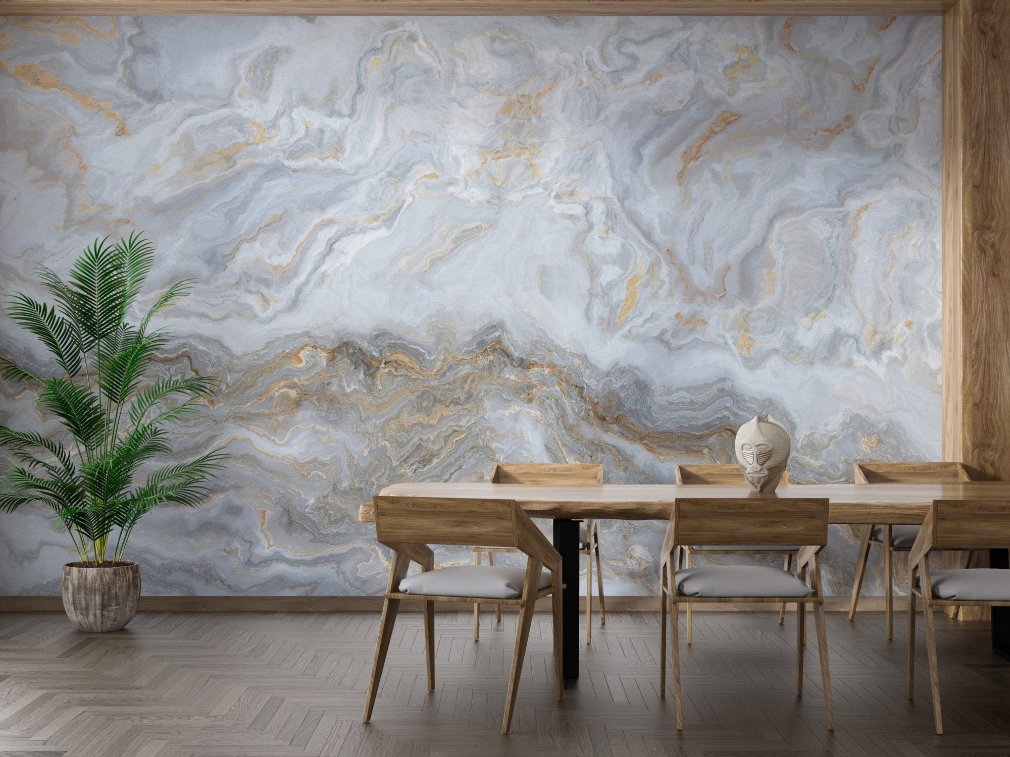 Elegant marble finish wallpaper mural with a sleek texture. Marble-07