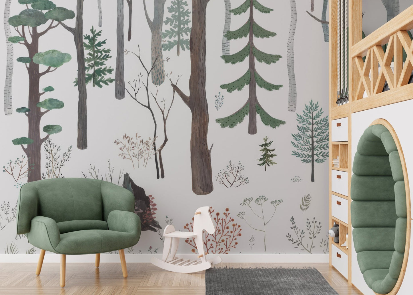 White Forest Wall Mural - Giffywalls