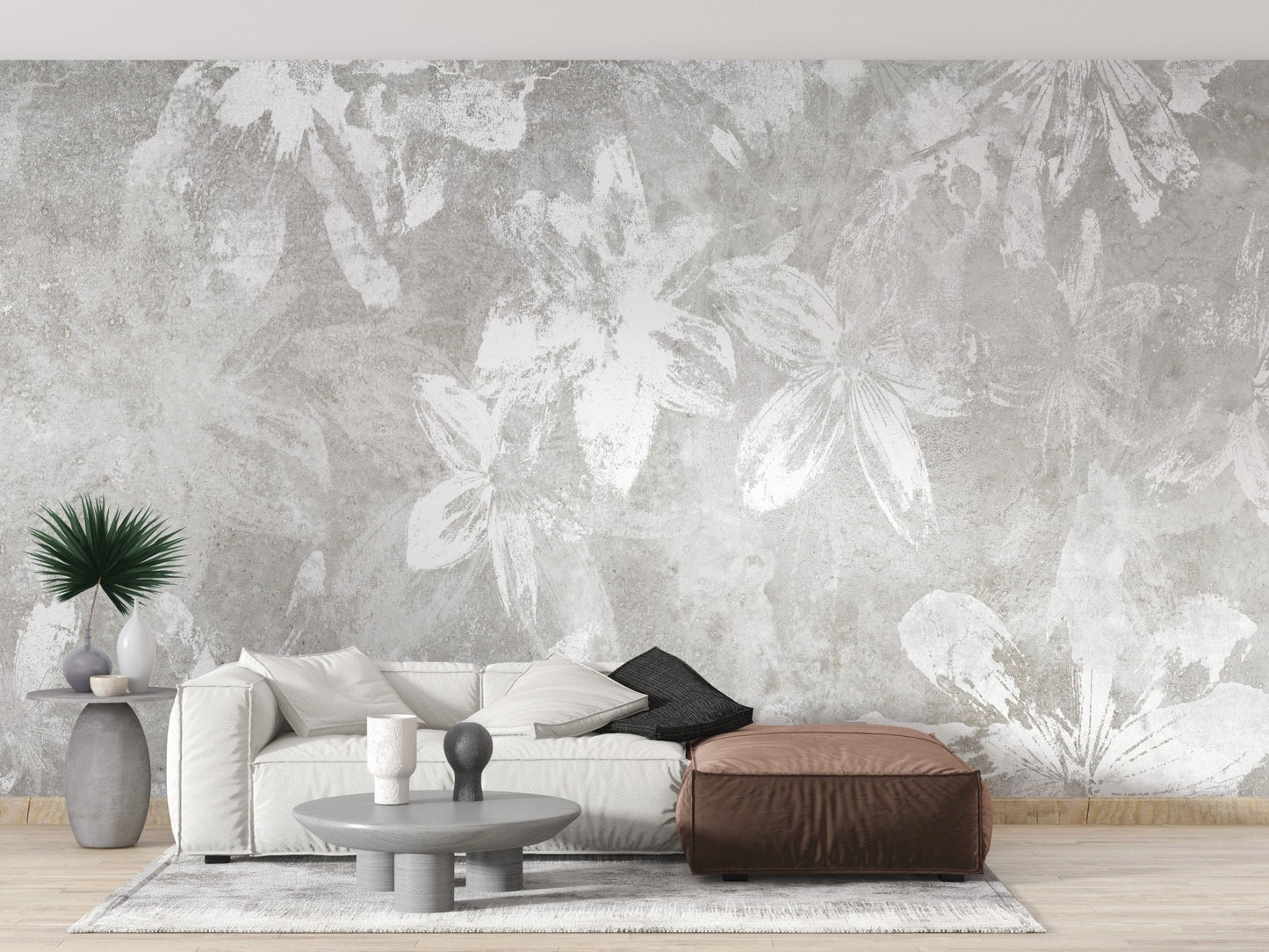 Rustic White Flower Wallpaper Murals - Giffywalls B172