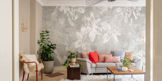 Rustic White Flower Wallpaper Murals B172