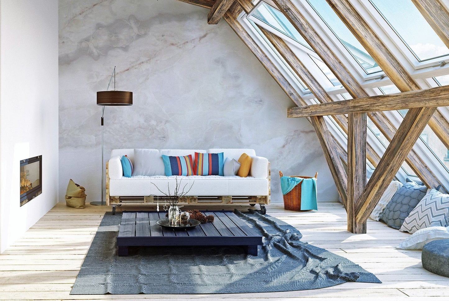 White Marble Wallpaper Mural - Giffywalls