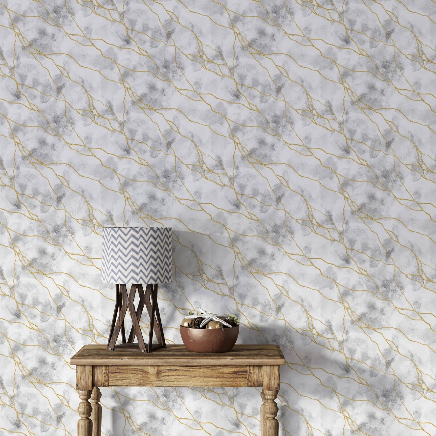 Chic golden veins on marble texture

