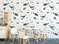 Stingray and dolphin marine wallpaper
