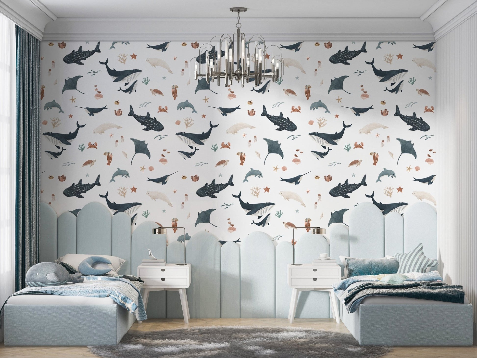 White ocean marine wallpaper design
