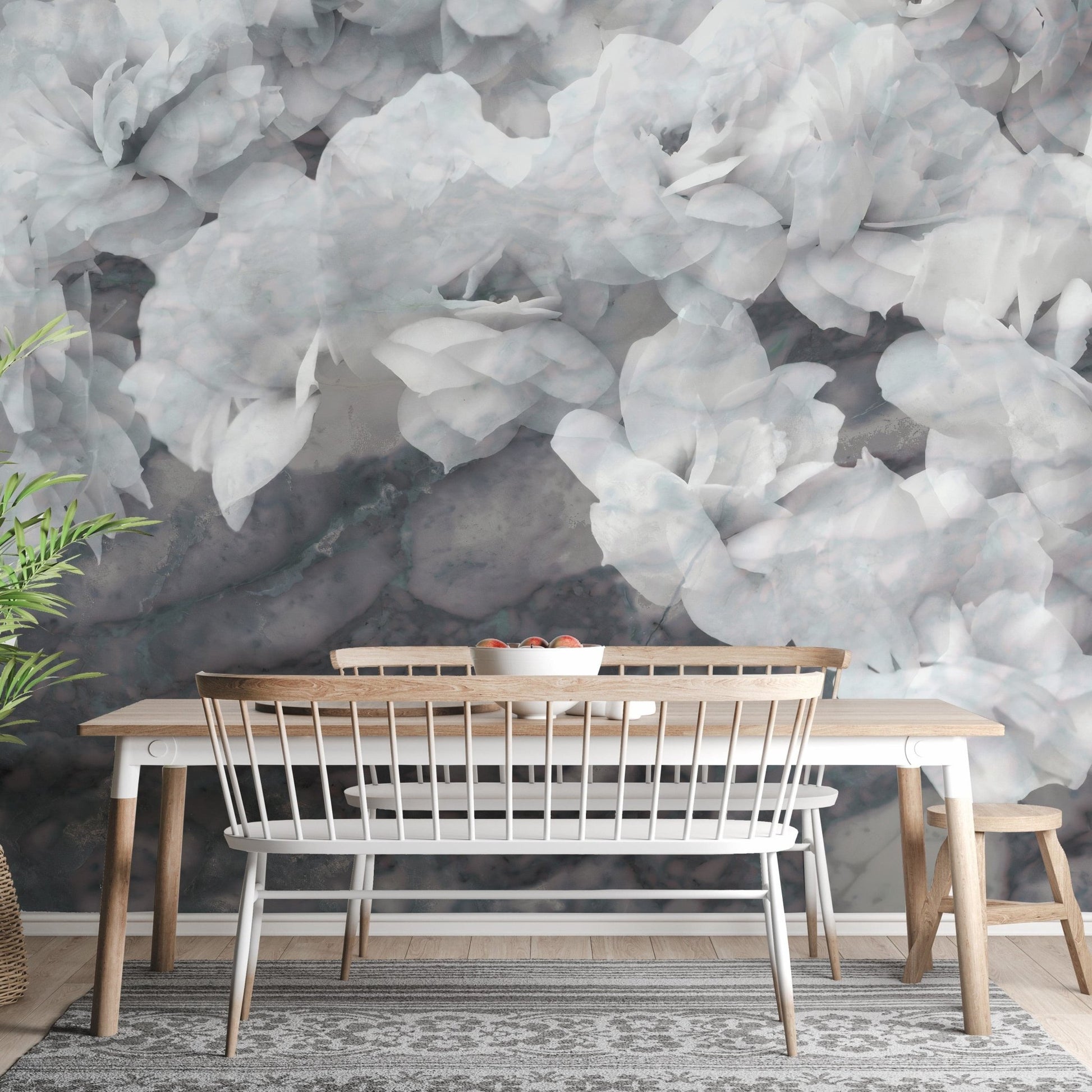 Stunning white orchids wallpaper mural for spaces A311