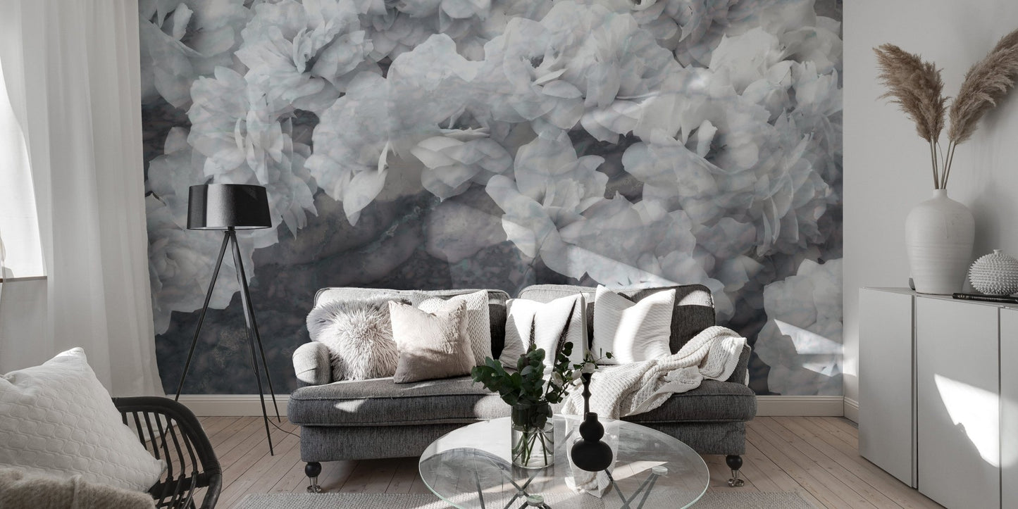 Soft white orchids wallpaper mural for rooms A311