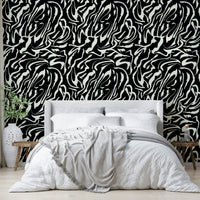 An angled shot of the mural's classic color palette.

